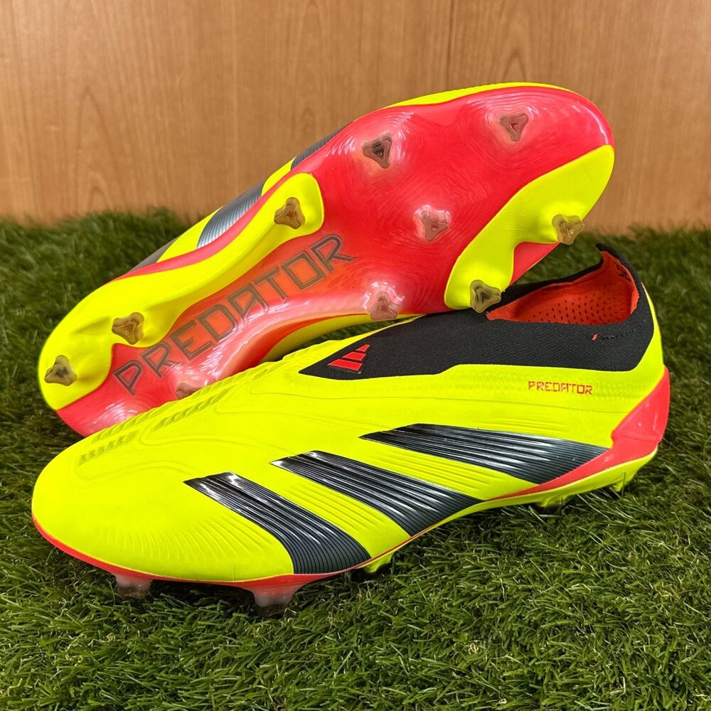 adidas Predator 24 Elite Laceless FG Solar Yellow IE2366 Men’s 8.5 Soccer Cleats